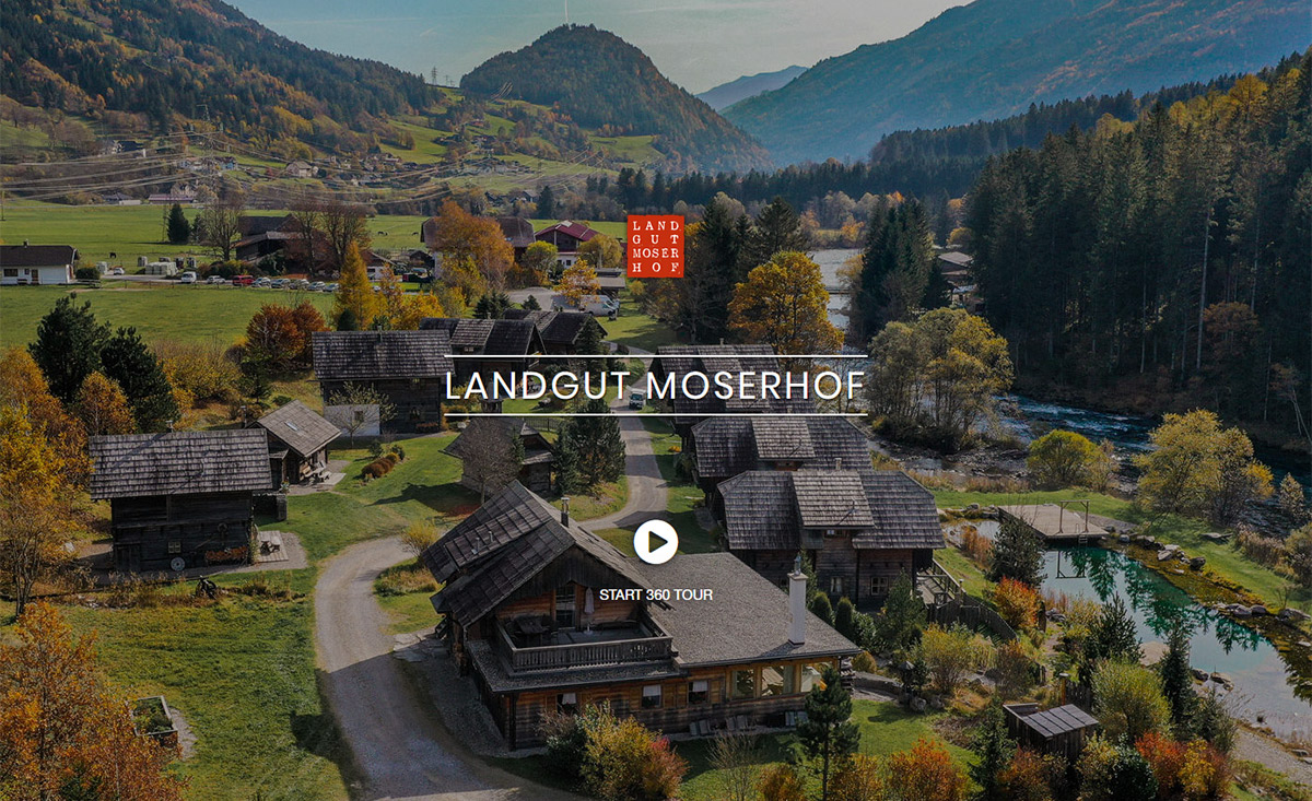 3D Rundgang Chalets Hütten Landgut Moserhof Kärnten